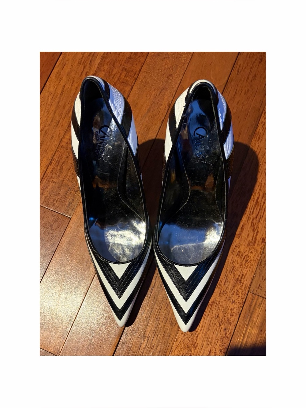 Carlos Black & White Pointed Toe Pumps - Classic Women's Heels